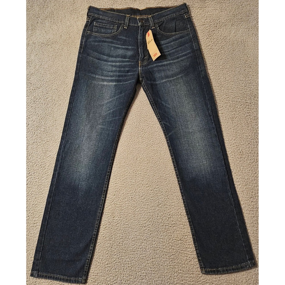 Levis 505 Regular Fit Jeans Mens‎ 34x32 Dark Wash Straight Leg Denim 005051528